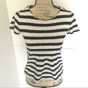 Talbots Black and white Striped XS Top